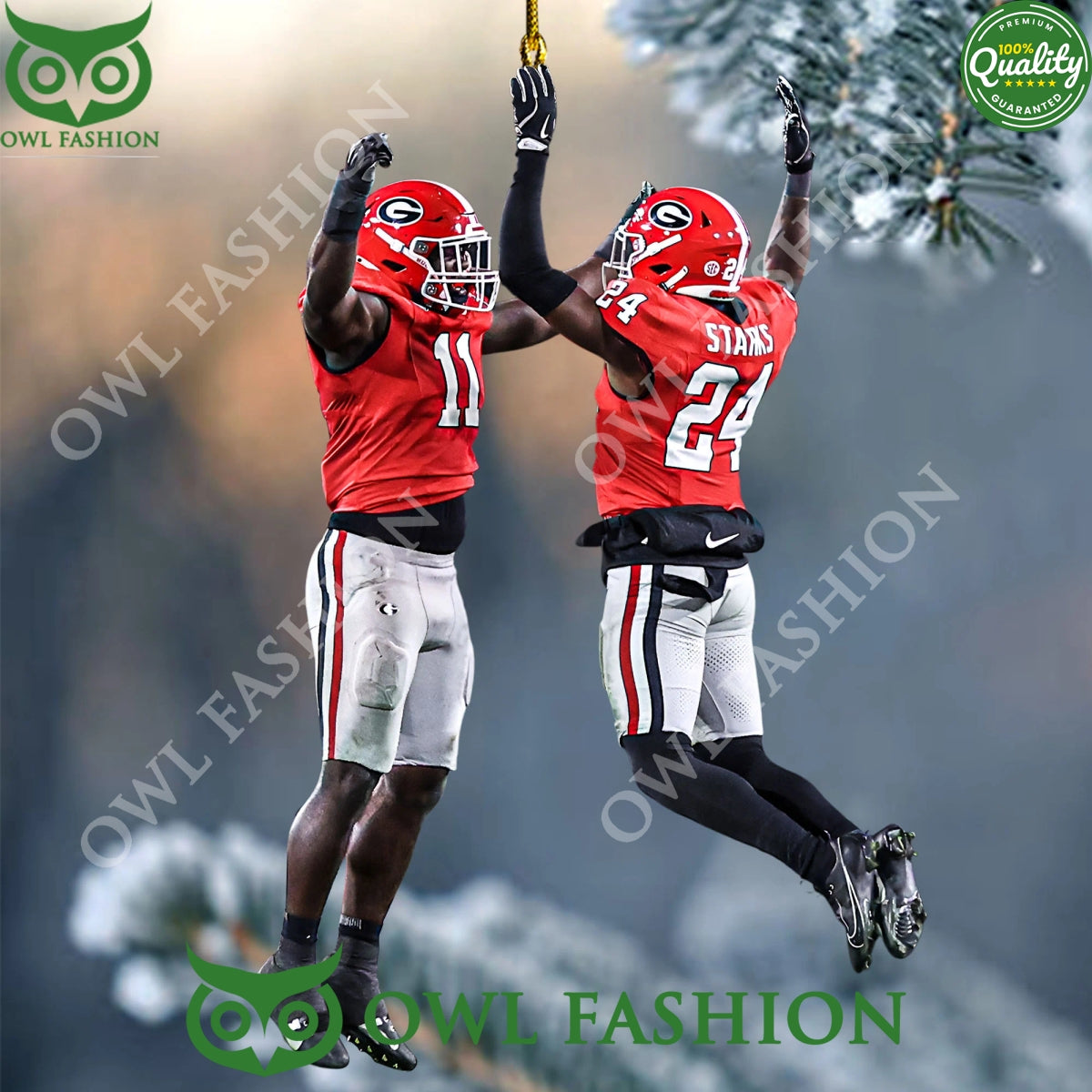 Georgia Bulldogs football jump for celebration - Adult & Kids T-Shirts, Sweatshirts & Hoodies apparel design preview 1