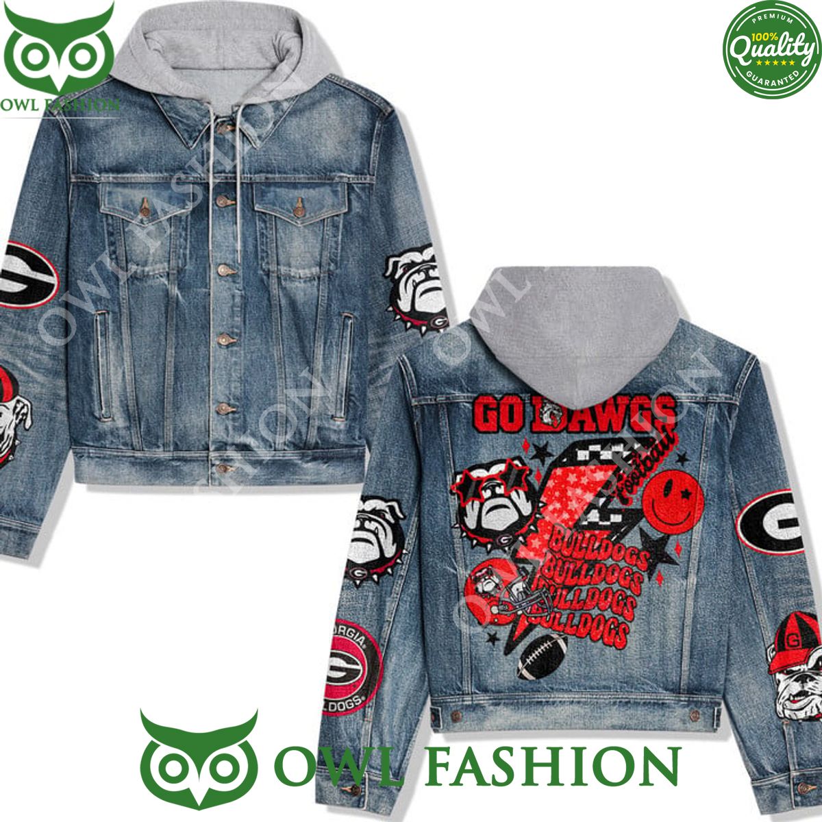 Georgia Bulldogs football NCAA go dawgs Jean Denim - Adult & Kids T-Shirts, Sweatshirts & Hoodies apparel design preview 1