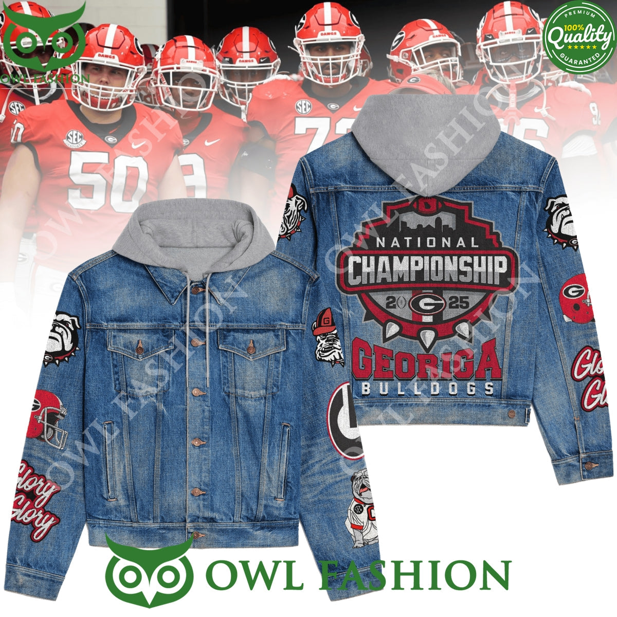 Georgia Bulldogs National Championship 2025 Denim - Adult & Kids T-Shirts, Sweatshirts & Hoodies apparel design preview 1