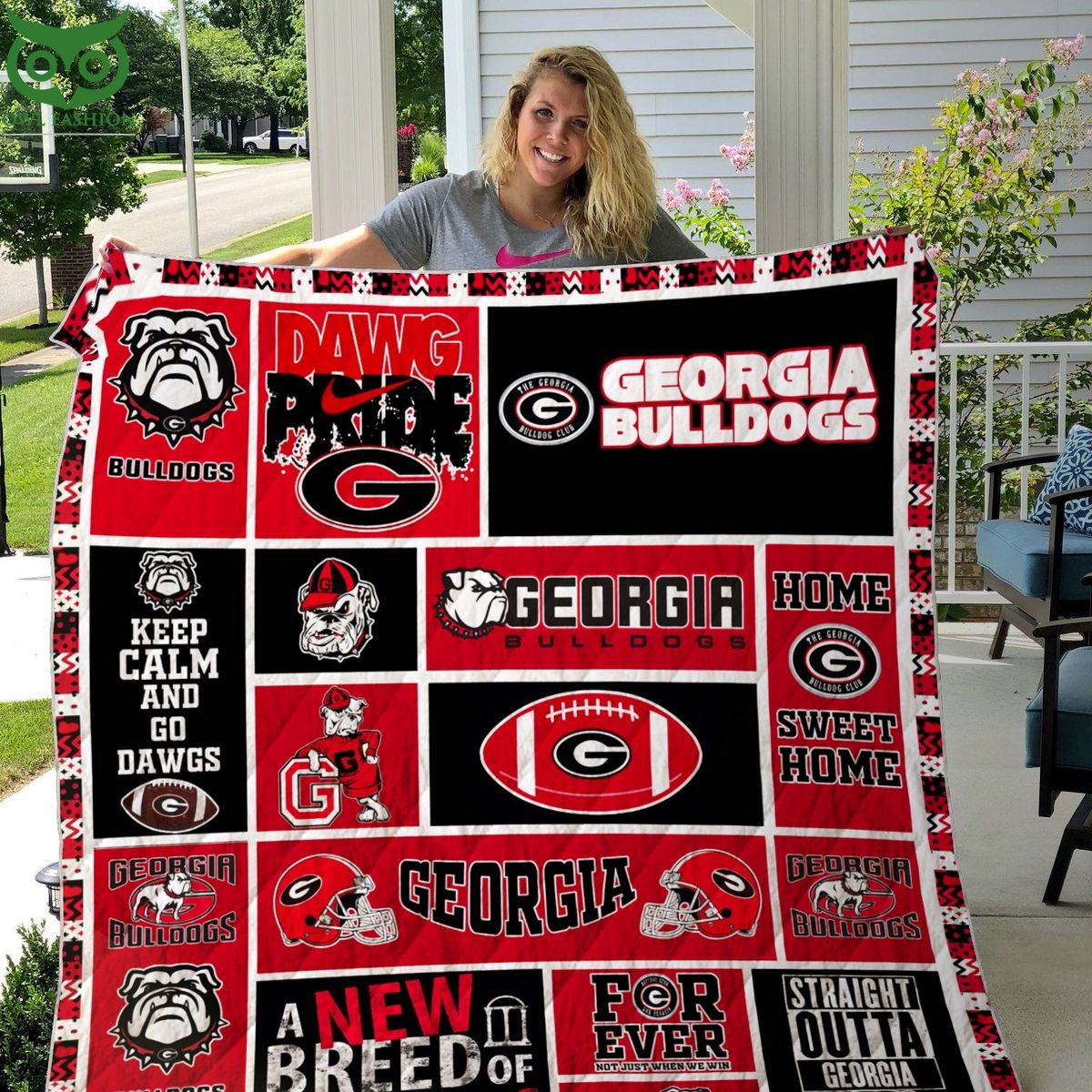 Georgia Bulldogs NCAA Quilt Blanket - Adult & Kids T-Shirts, Sweatshirts & Hoodies apparel design preview 1