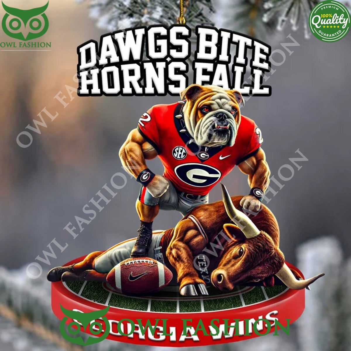 Georgia Bulldogs Wins Dawgs Bite Horns Fall plastic - Adult & Kids T-Shirts, Sweatshirts & Hoodies apparel design preview 1