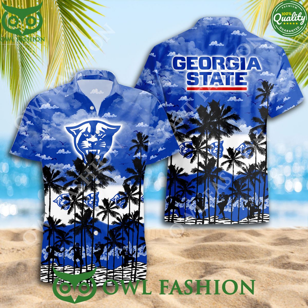 Georgia State Panthers Fan Designed NCAA Hawaiian - Adult & Kids T-Shirts, Sweatshirts & Hoodies apparel design preview 1