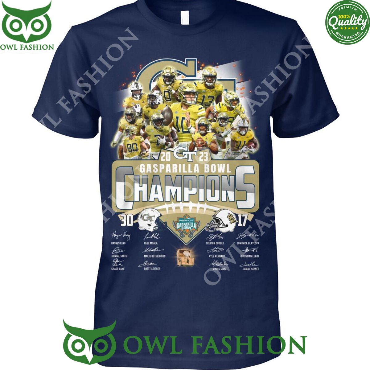 Georgia Tech NCAA gasparilla bowl champions 2023 - Adult & Kids T-Shirts, Sweatshirts & Hoodies apparel design preview 1