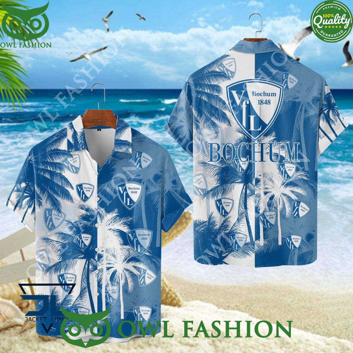 German Football club VfL Bochum 1848 Hawaiian Coconut - Adult & Kids T-Shirts, Sweatshirts & Hoodies apparel design preview 1