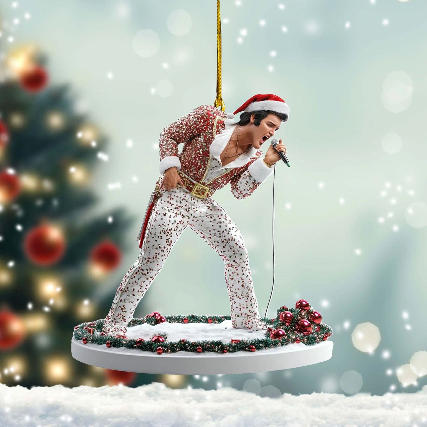 Elvis Presley Classic Christmas Ornament - Adult & Kids T-Shirts, Sweatshirts & Hoodies apparel design preview 1