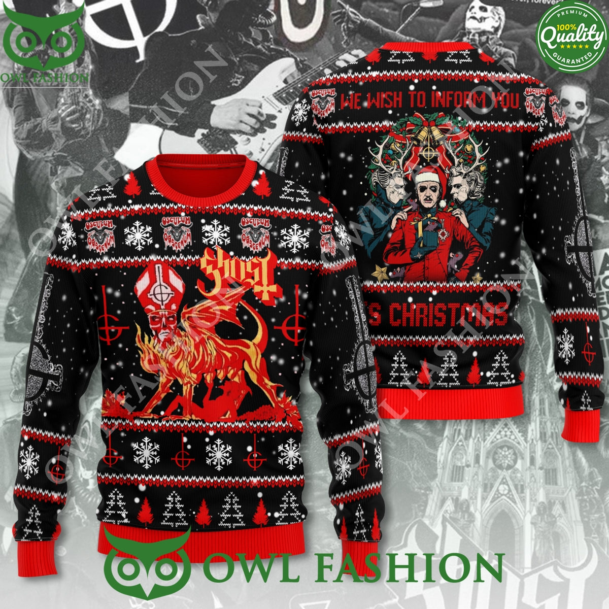 Ghost Band We Wish To Inform You Christmas Ugly - Adult & Kids T-Shirts, Sweatshirts & Hoodies apparel design preview 1