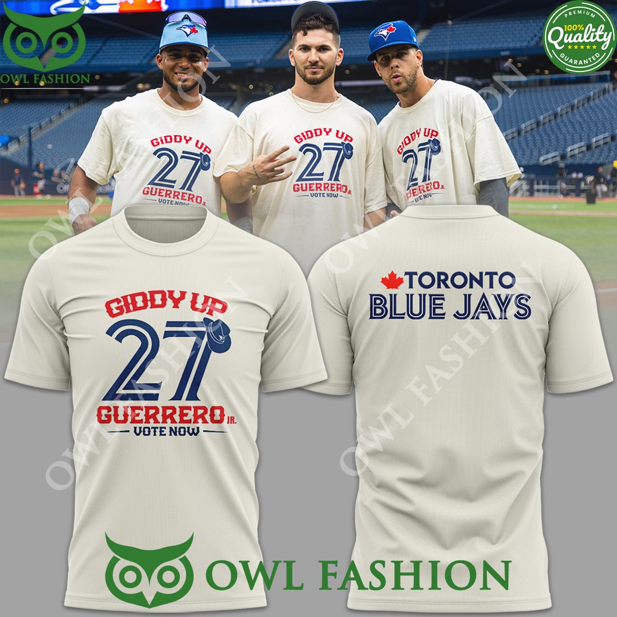 GIDDY UP GUERRERO Toronto Blue Jays Baseball Team - Adult & Kids T-Shirts, Sweatshirts & Hoodies apparel design preview 1