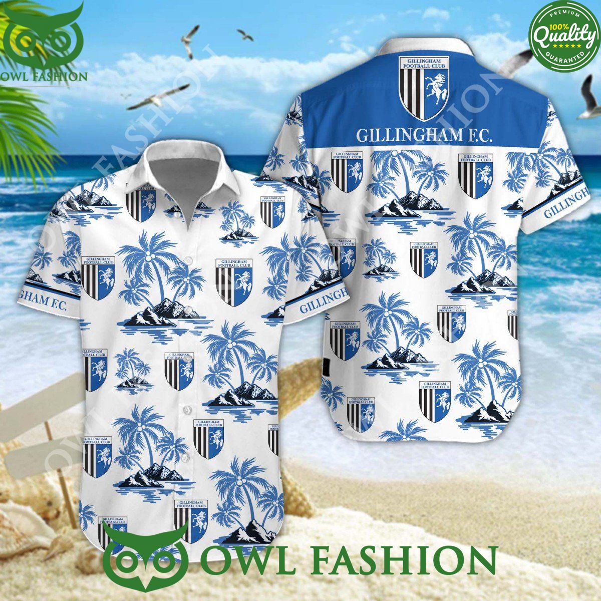Gillingham FC League Two EFL hawaiian - Adult & Kids T-Shirts, Sweatshirts & Hoodies apparel design preview 1