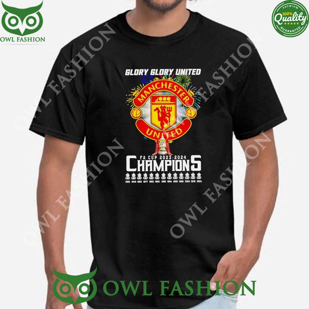 Glory Manchester United Fa Cup 2023 2024 Champions - Adult & Kids T-Shirts, Sweatshirts & Hoodies apparel design preview 1