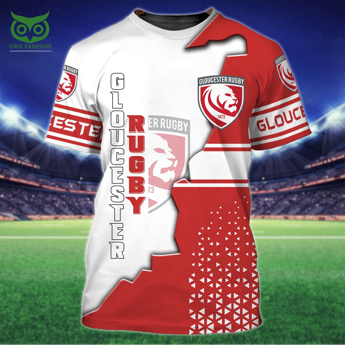 Gloucester Rugby Football Club 3D - Adult & Kids T-Shirts, Sweatshirts & Hoodies apparel design preview 1