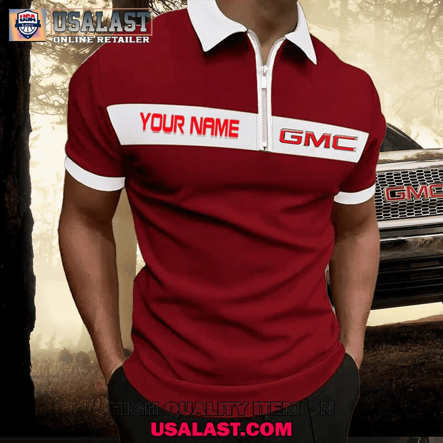 GMC Custom Name Zipper Men Polo - Adult & Kids T-Shirts, Sweatshirts & Hoodies apparel design preview 1