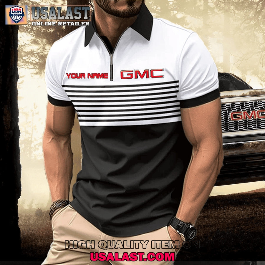 GMC Short Sleeve Zipper Men Polo - Adult & Kids T-Shirts, Sweatshirts & Hoodies apparel design preview 1
