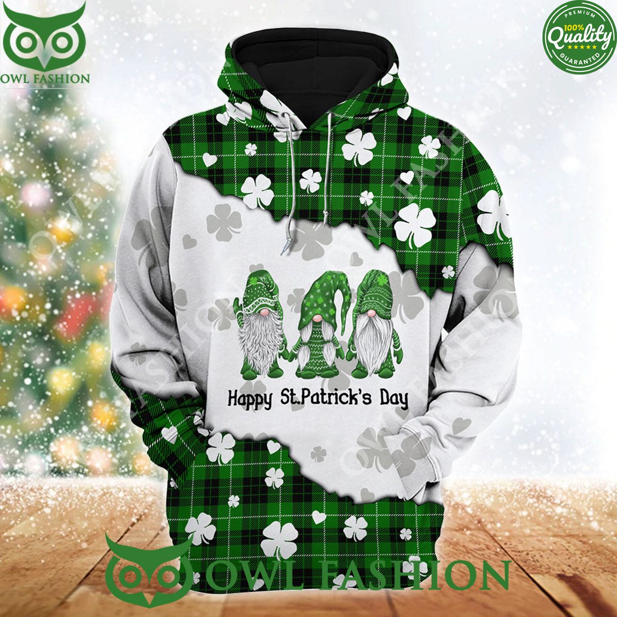 Gnomes St Patrick's Day Symbols 3D and Legging - Adult & Kids T-Shirts, Sweatshirts & Hoodies apparel design preview 1