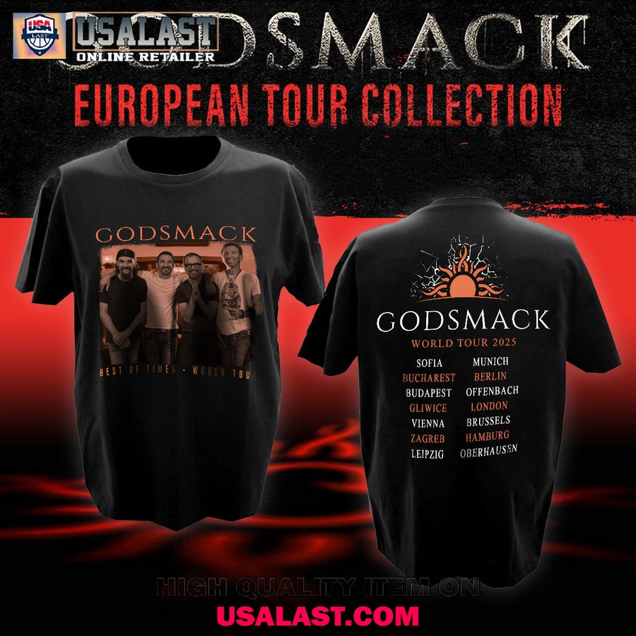 Godsmack Best Of Times World Tour 2025 - Adult & Kids T-Shirts, Sweatshirts & Hoodies apparel design preview 1