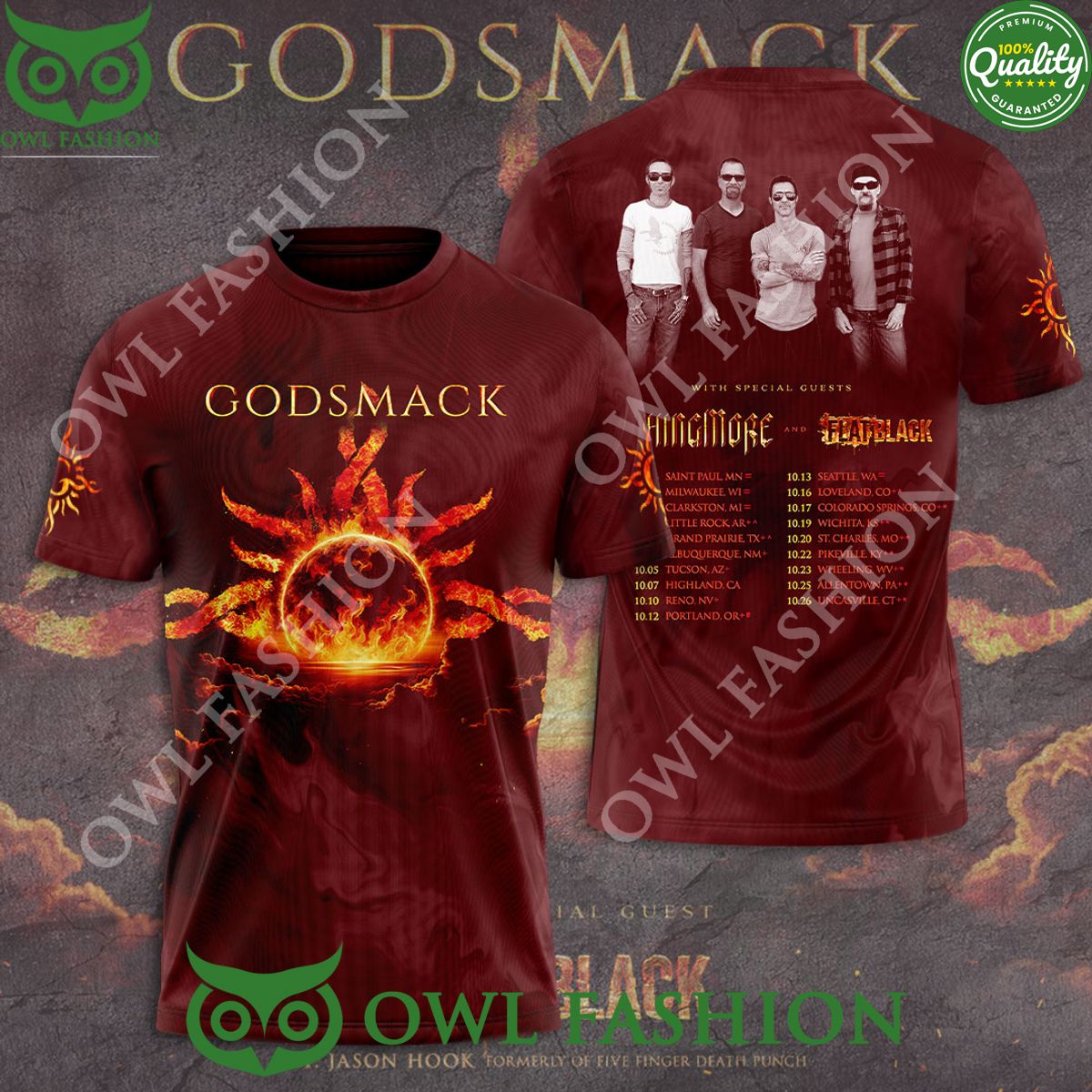 Godsmack Special Guests Nothing More and Flatback 3D - Adult & Kids T-Shirts, Sweatshirts & Hoodies apparel design preview 1