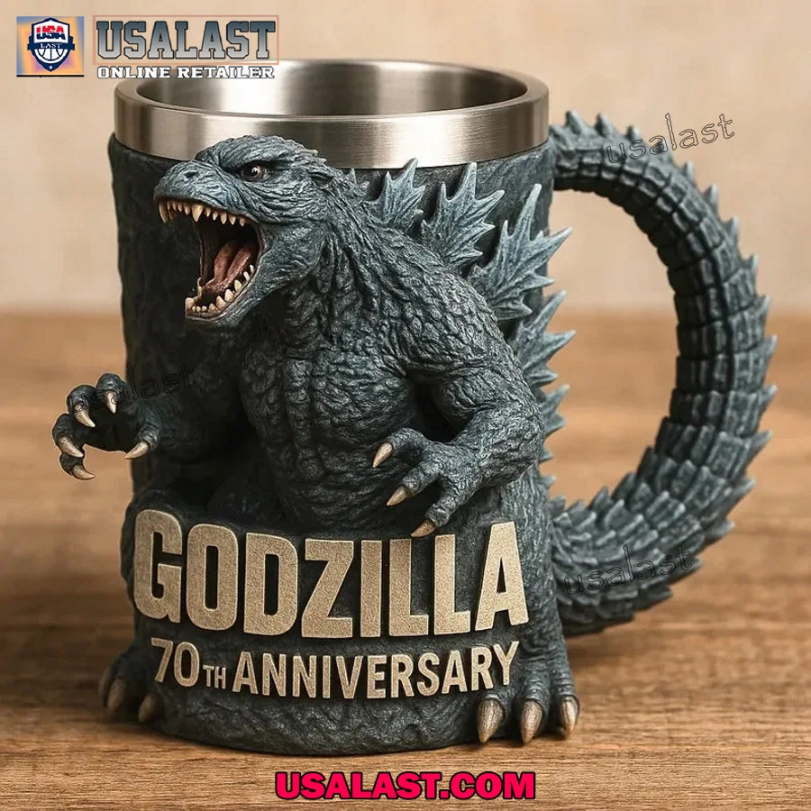 Godzilla 70th Anniversary 3D Shape Mug - Adult & Kids T-Shirts, Sweatshirts & Hoodies apparel design preview 1