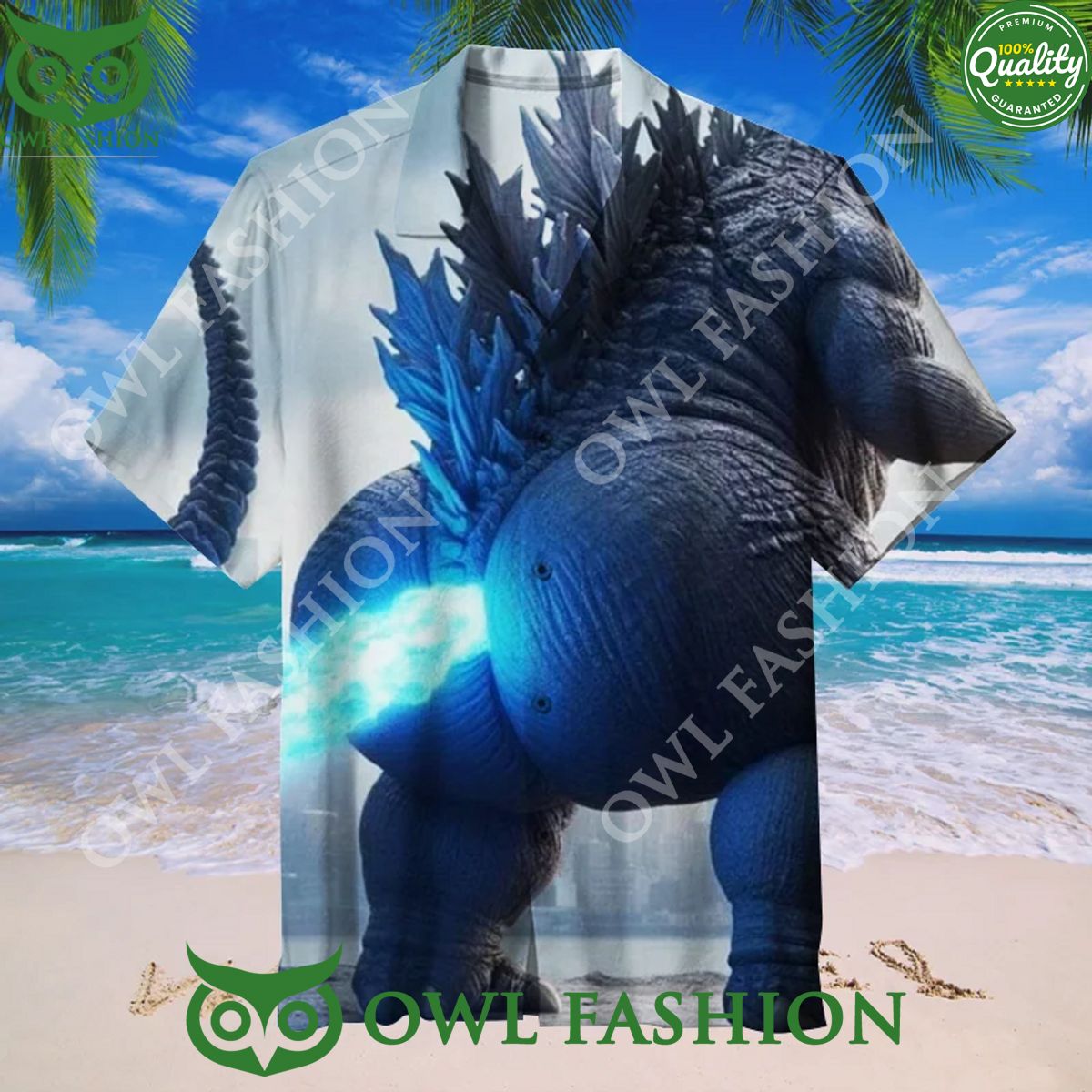 Godzilla Funny fart Unisex Hawaiian - Adult & Kids T-Shirts, Sweatshirts & Hoodies apparel design preview 1