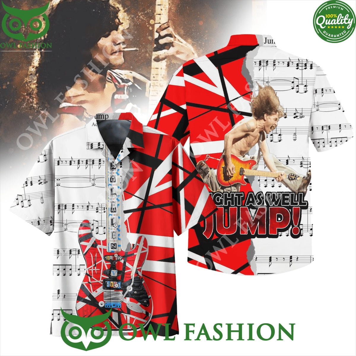 Van Halen might as well jump song hawaiian - Adult & Kids T-Shirts, Sweatshirts & Hoodies apparel design preview 1
