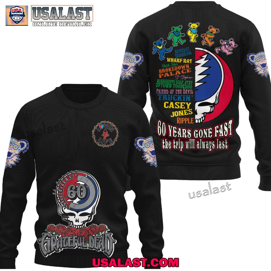 Grateful Dead 60 Years Gone Fast Memories 3D - Adult & Kids T-Shirts, Sweatshirts & Hoodies apparel design preview 1