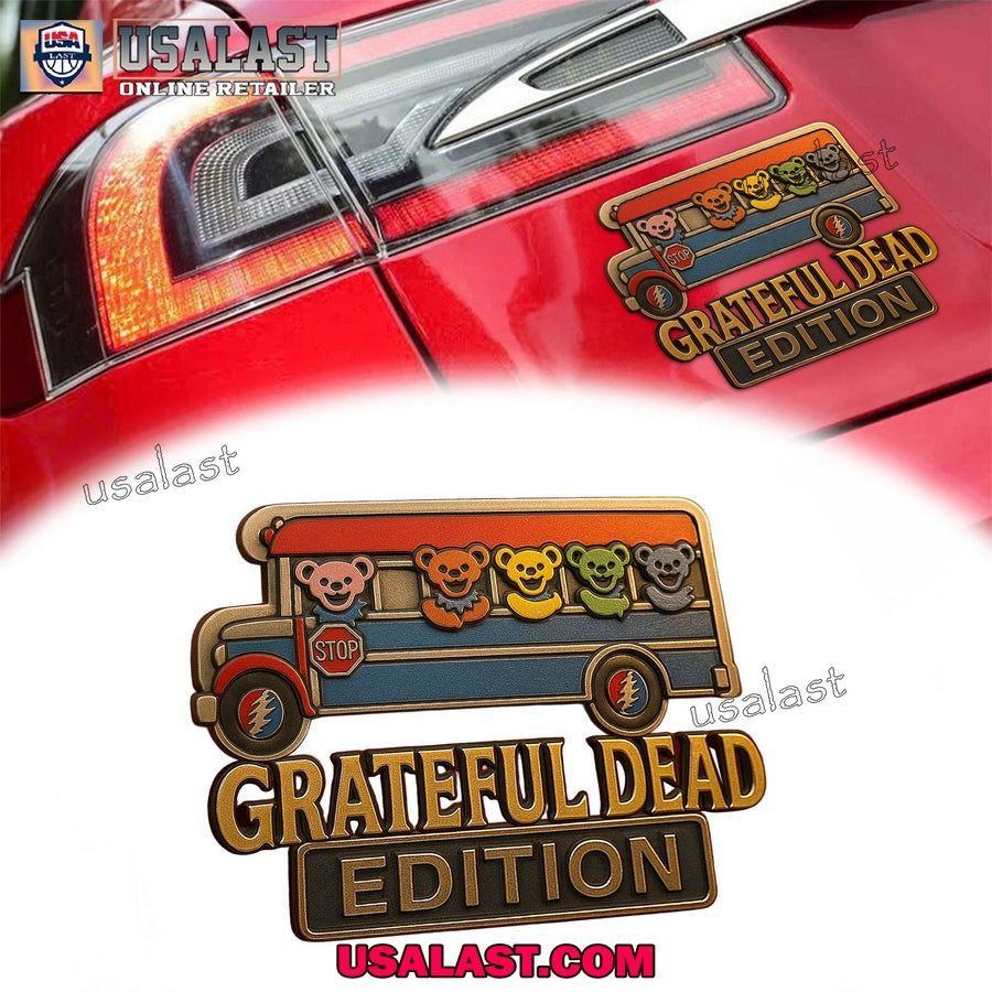 Grateful Dead Bear Bus Custom 3D Car Badge Sticker - Adult & Kids T-Shirts, Sweatshirts & Hoodies apparel design preview 1