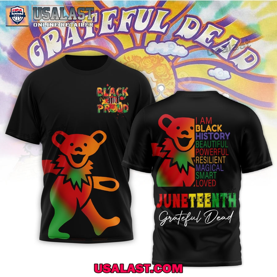 Grateful Dead Juneteenth Black And Proud 3D - Adult & Kids T-Shirts, Sweatshirts & Hoodies apparel design preview 1