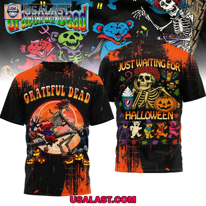 Gratefull Dead Just Waiting For Halloween 3D - Adult & Kids T-Shirts, Sweatshirts & Hoodies apparel design preview 1