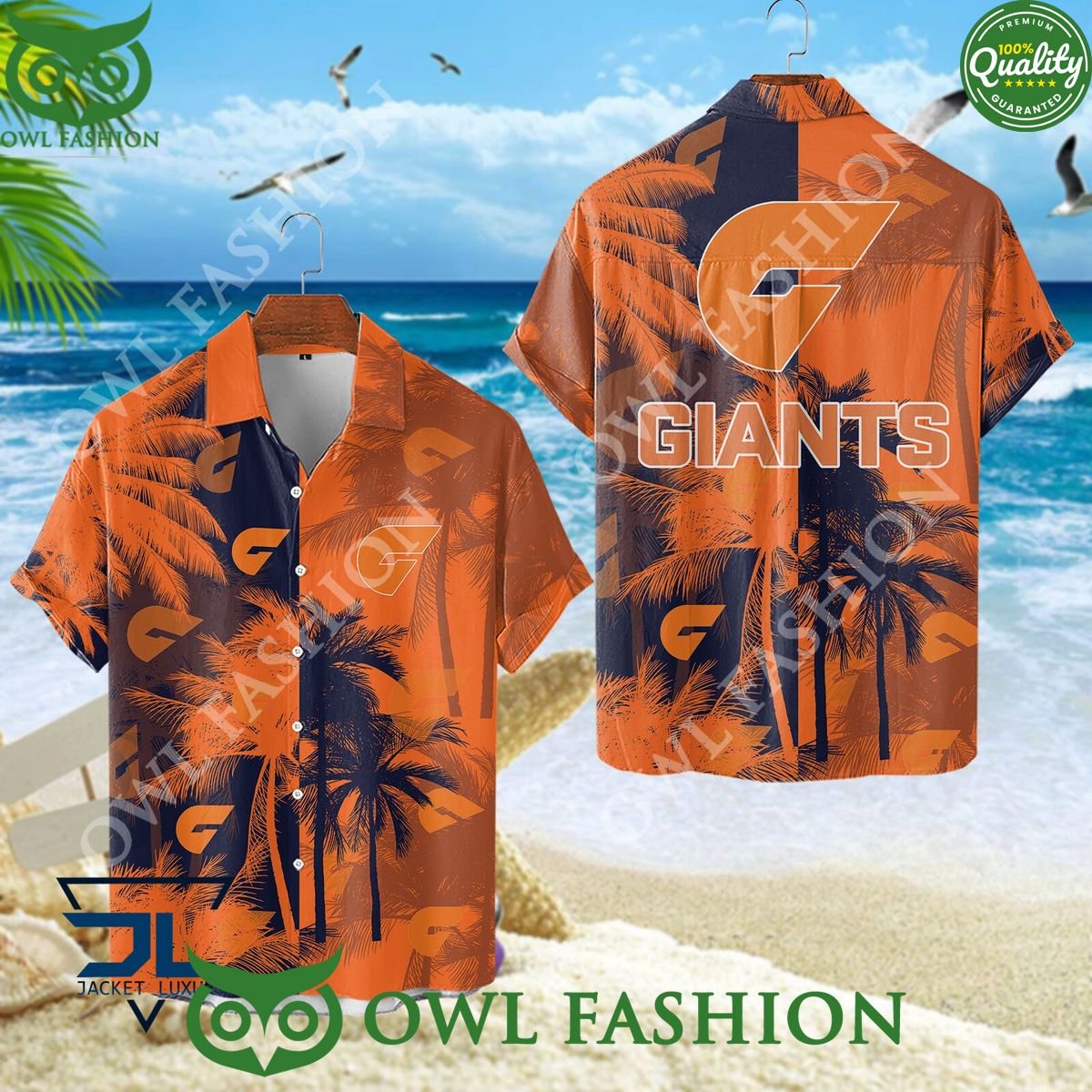 Greater Western Sydney Giants AFL Australian Hawaiian - Adult & Kids T-Shirts, Sweatshirts & Hoodies apparel design preview 1