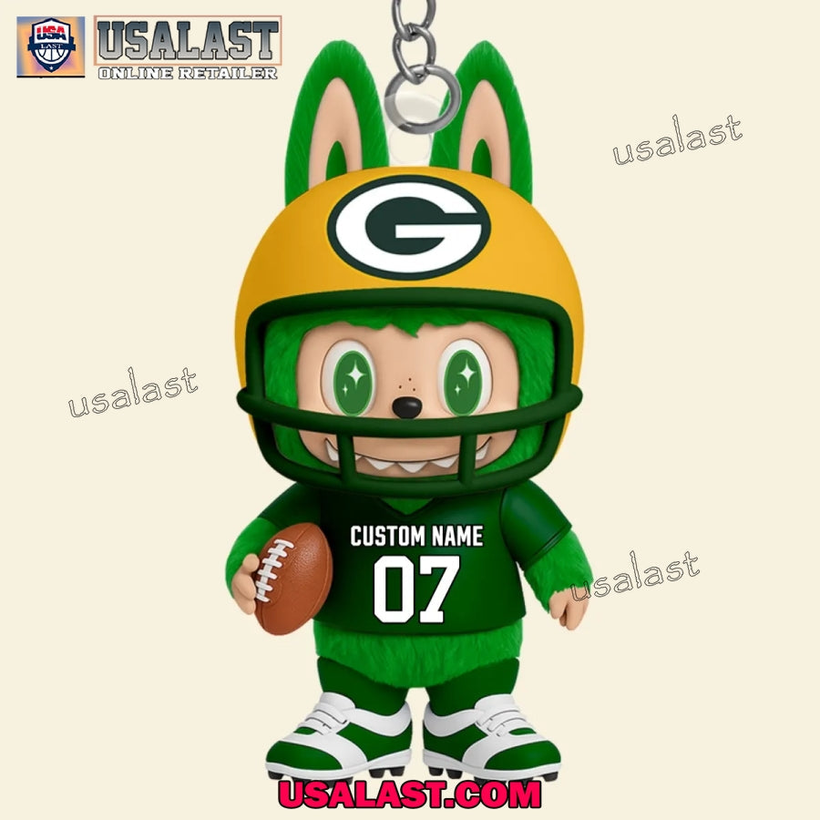 Green Bay Packers x Labubu Monster Custom Acrylic - Adult & Kids T-Shirts, Sweatshirts & Hoodies apparel design preview 1