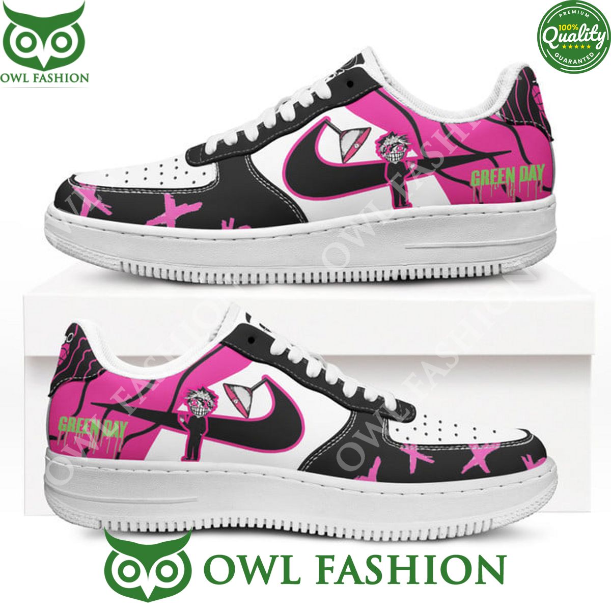 Green day Rock Band Pink Horror Naf Air Force Shoes - Adult & Kids T-Shirts, Sweatshirts & Hoodies apparel design preview 1