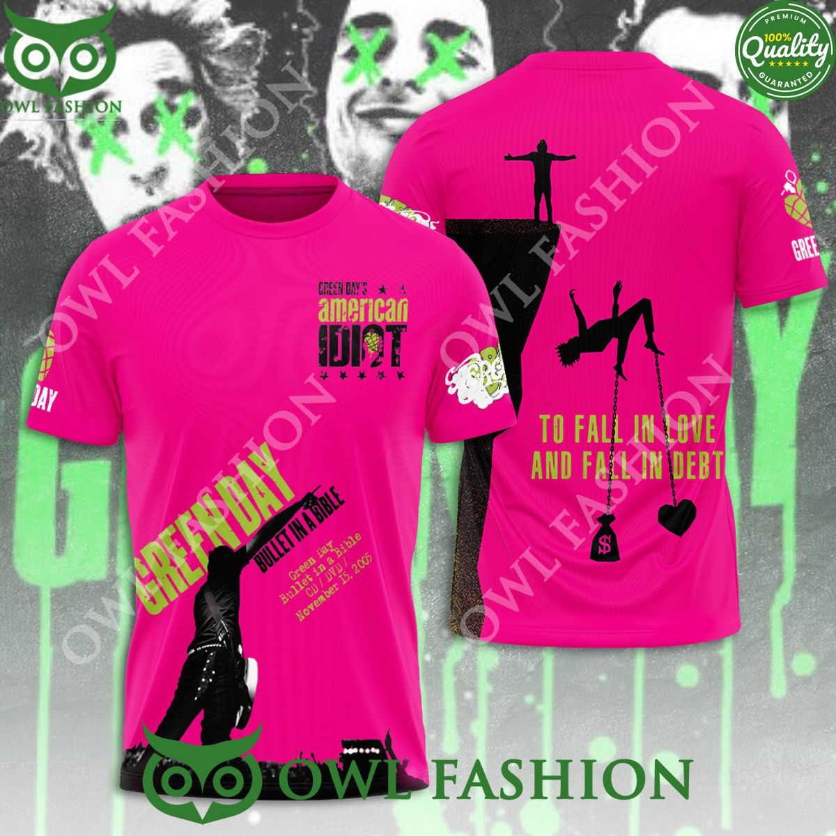 GreenDay Bullet In A Bible 3D - Adult & Kids T-Shirts, Sweatshirts & Hoodies apparel design preview 1