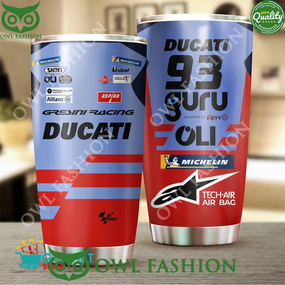 Gresini Ducati Racing MotoGP Tumbler Cup - Adult & Kids T-Shirts, Sweatshirts & Hoodies apparel design preview 1