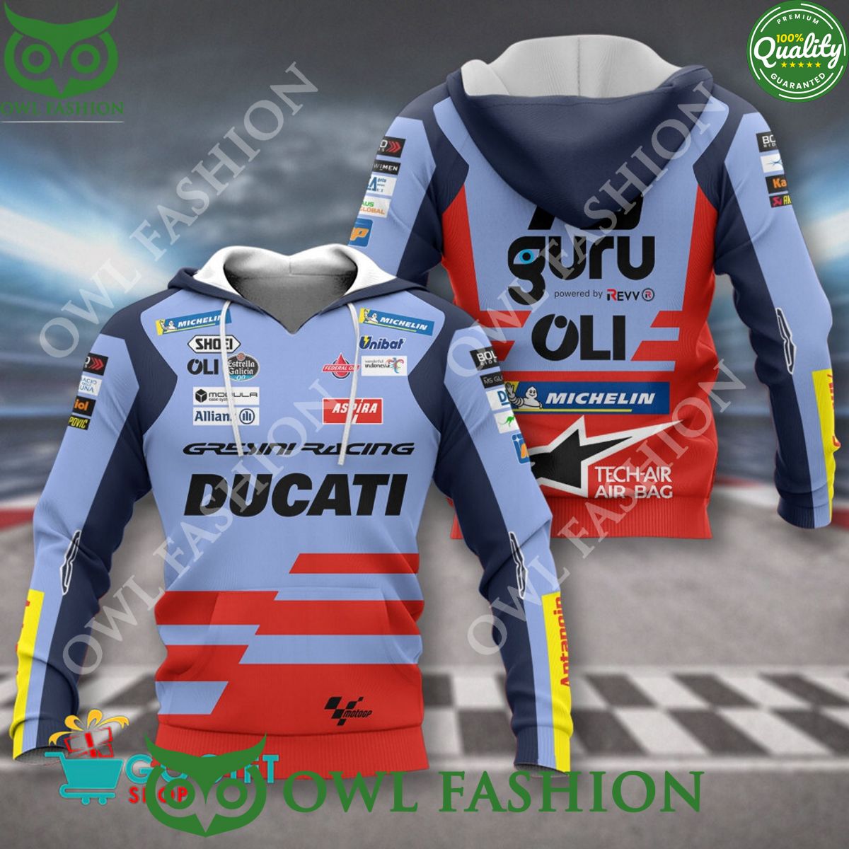 Gresini Racing 2024 Alex Marquez 73 polo collection - Adult & Kids T-Shirts, Sweatshirts & Hoodies apparel design preview 1