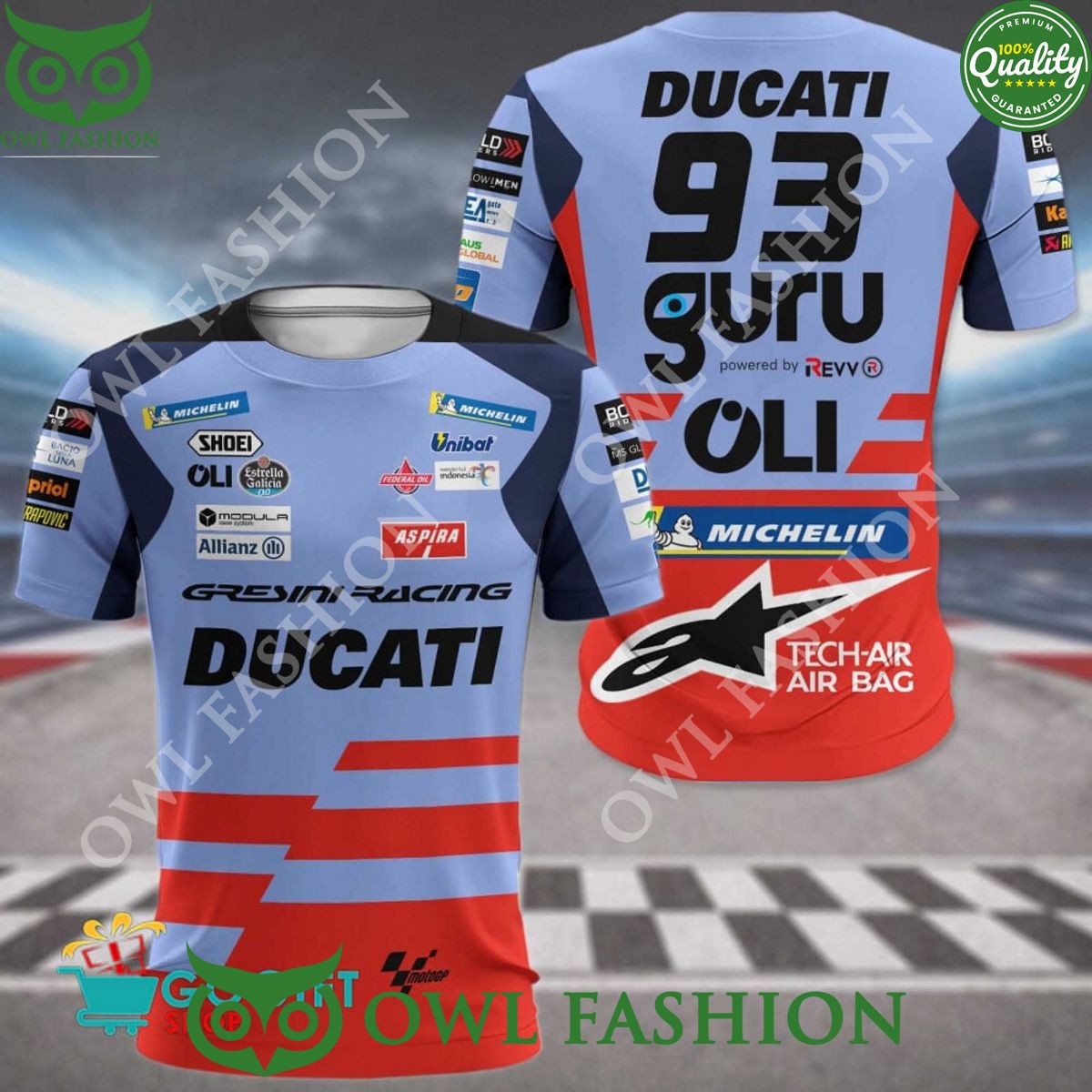 Gresini Racing 2024 Marc Marquez 93 polo collection - Adult & Kids T-Shirts, Sweatshirts & Hoodies apparel design preview 1