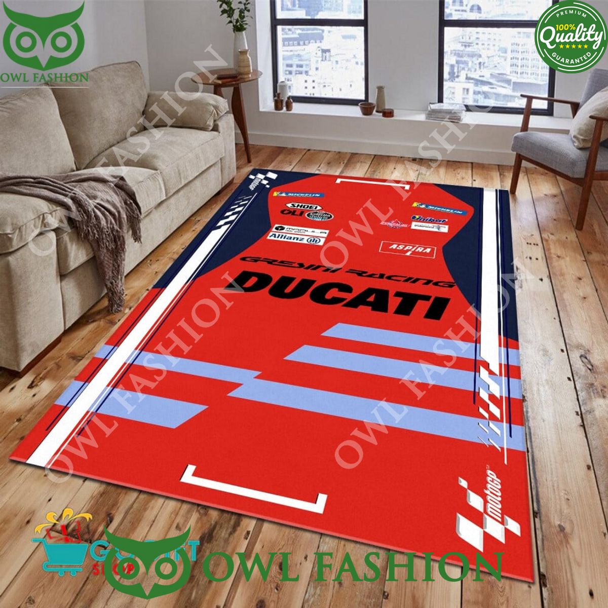 Gresini Racing Ducati Limited Carpet Rug - Adult & Kids T-Shirts, Sweatshirts & Hoodies apparel design preview 1