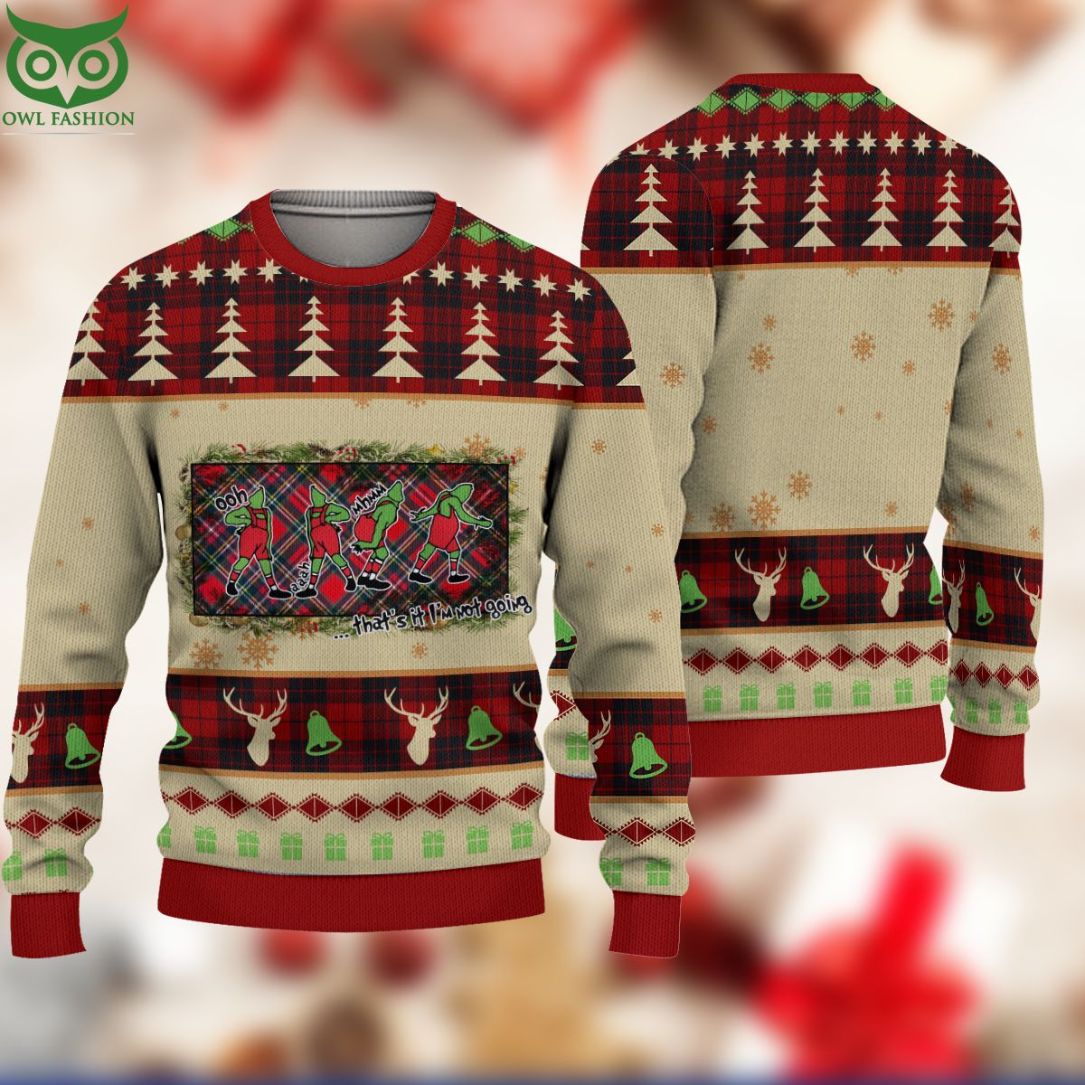 Grinch Christmas 3D Ugly Sweater - Adult & Kids T-Shirts, Sweatshirts & Hoodies apparel design preview 1