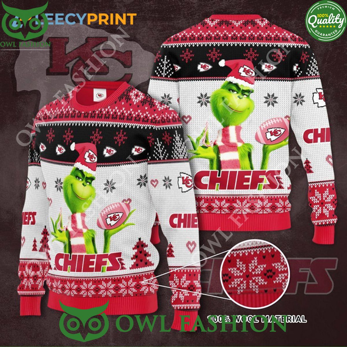 Grinch Stole Christmas Kansas City Chiefs The Gift - Adult & Kids T-Shirts, Sweatshirts & Hoodies apparel design preview 1