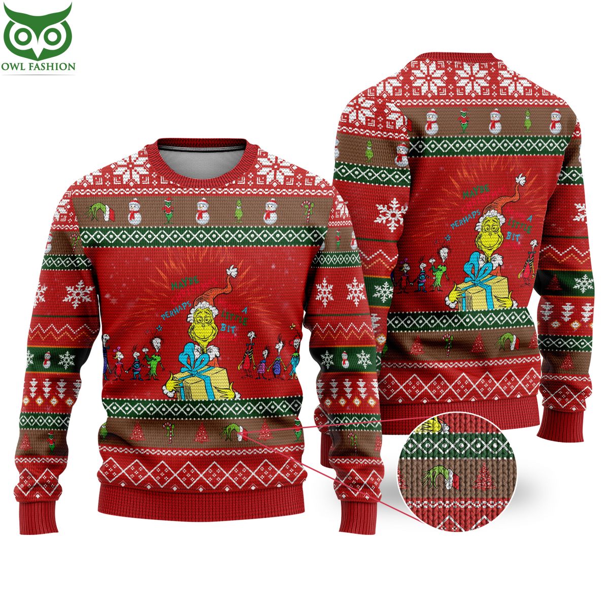 Grinch Ugly Sweater 3D AOP Jumper - Adult & Kids T-Shirts, Sweatshirts & Hoodies apparel design preview 1