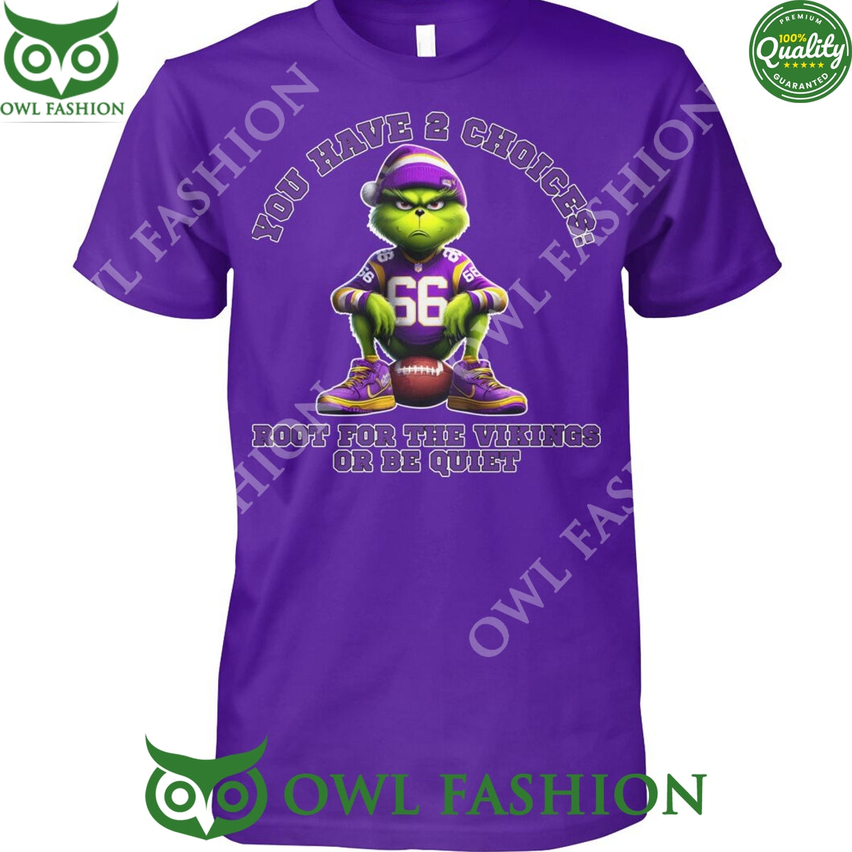 Grinch You have 2 choices root for the Vikings Or be - Adult & Kids T-Shirts, Sweatshirts & Hoodies apparel design preview 1