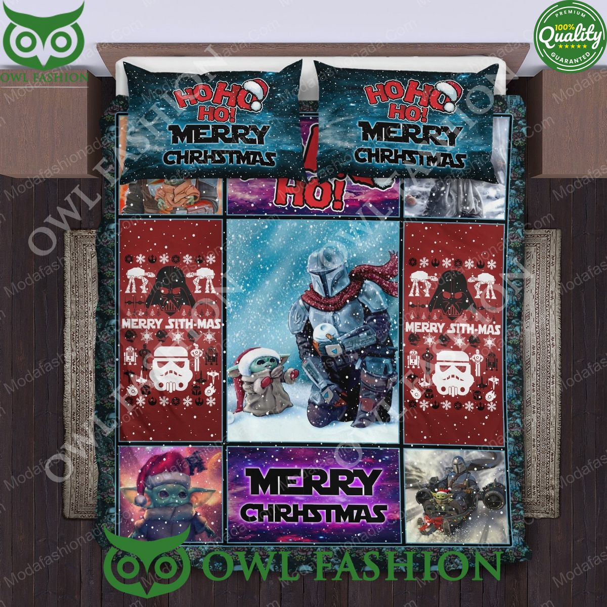 Grogu Yoda Christmas Limited Bedding Set - Adult & Kids T-Shirts, Sweatshirts & Hoodies apparel design preview 1