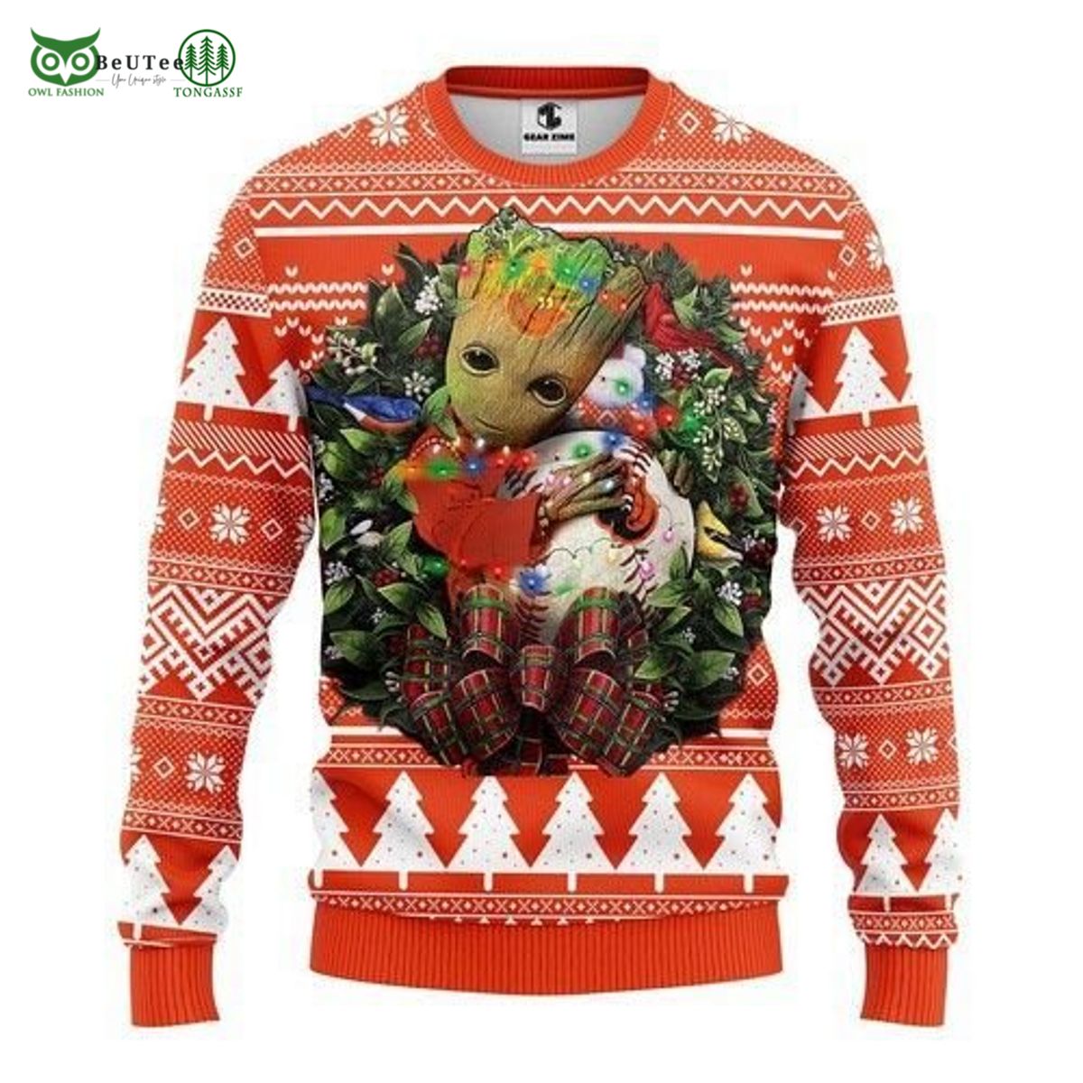 Groot Hug Baltimore Orioles MLB Christmas Ugly - Adult & Kids T-Shirts, Sweatshirts & Hoodies apparel design preview 1