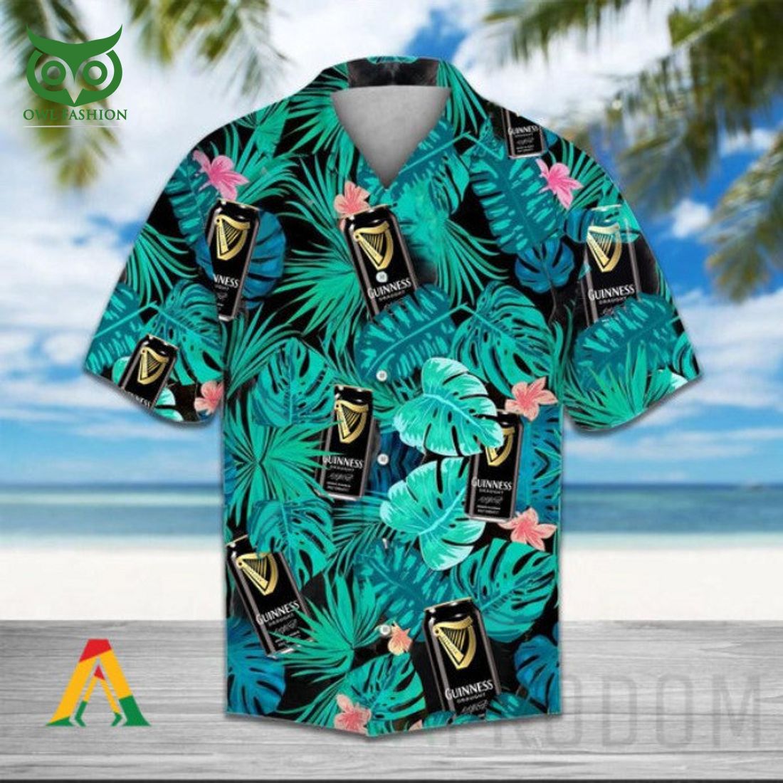 Guinness Beer Hawaiian Tropical Green Leaves - Adult & Kids T-Shirts, Sweatshirts & Hoodies apparel design preview 1