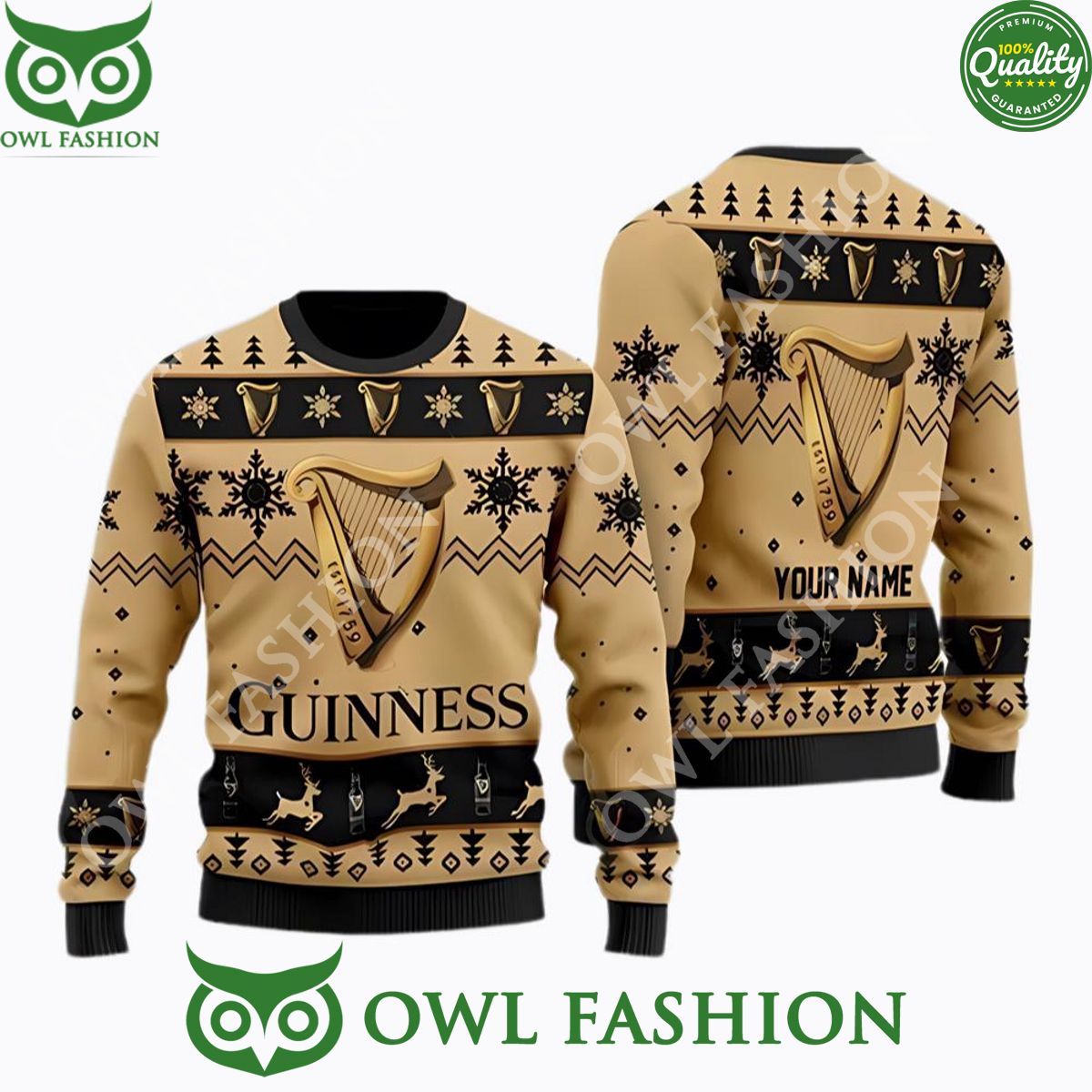 Guinness Beer Personalized Christmas Sweater Jumpers - Adult & Kids T-Shirts, Sweatshirts & Hoodies apparel design preview 1