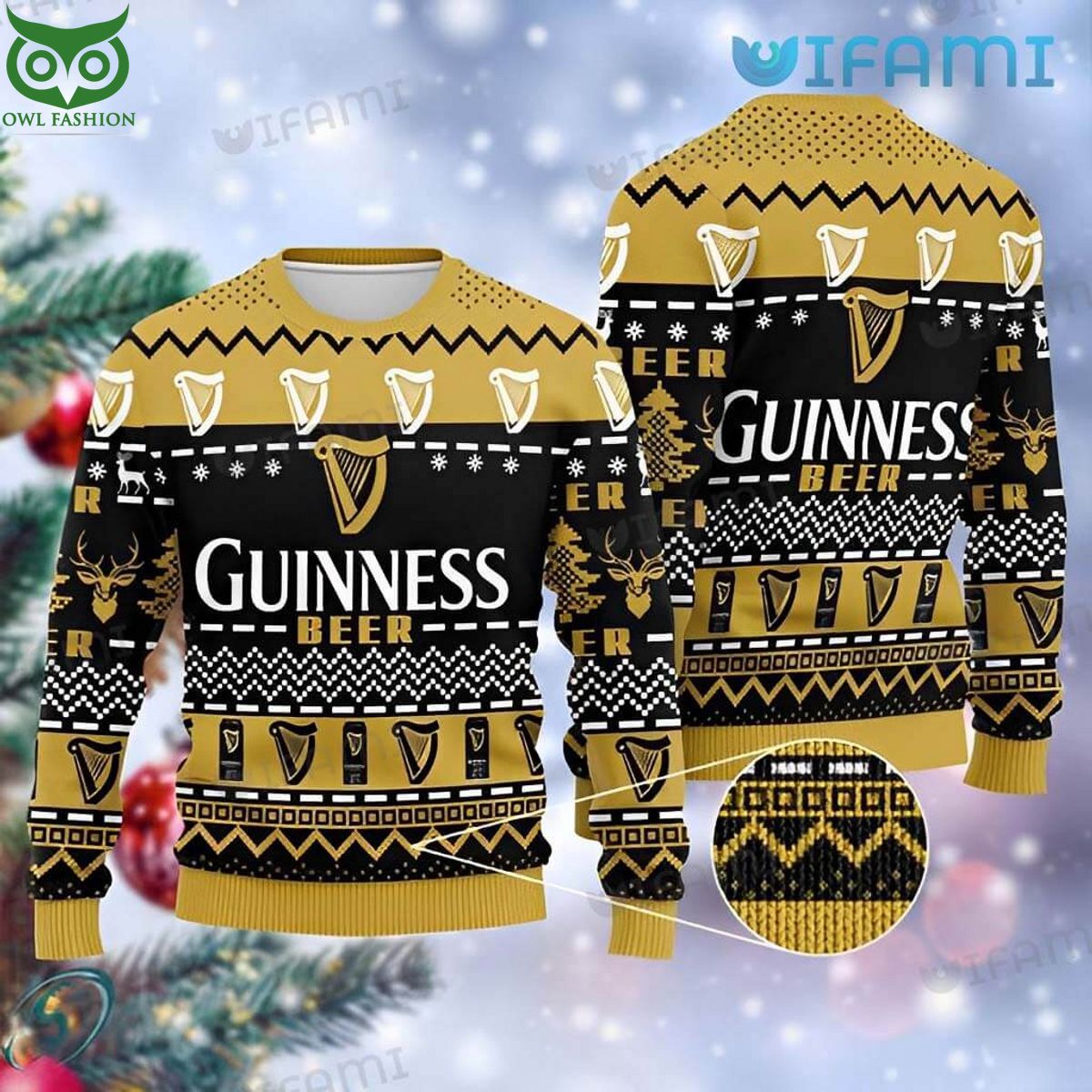 Guinness Ugly Christmas Sweater Logo Pattern Beer - Adult & Kids T-Shirts, Sweatshirts & Hoodies apparel design preview 1