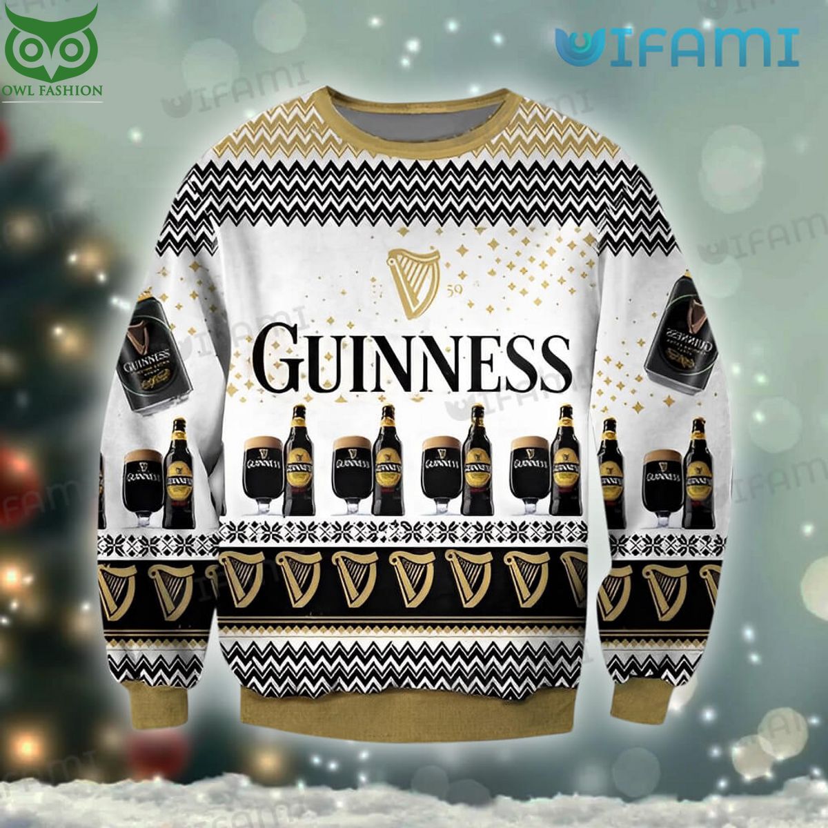 Guinness Ugly Sweater Chevron Pattern Beer Gift - Adult & Kids T-Shirts, Sweatshirts & Hoodies apparel design preview 1