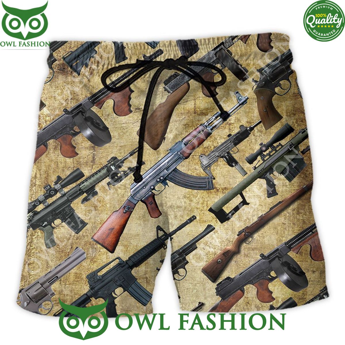Gun It's All About Guns Trendy Aloha 3D Summer - Adult & Kids T-Shirts, Sweatshirts & Hoodies apparel design preview 1