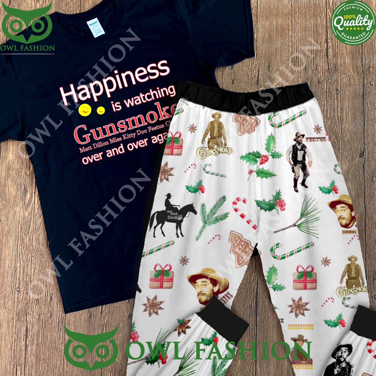 Gunsmoke Pajamas For Gifts Holiday - Adult & Kids T-Shirts, Sweatshirts & Hoodies apparel design preview 1