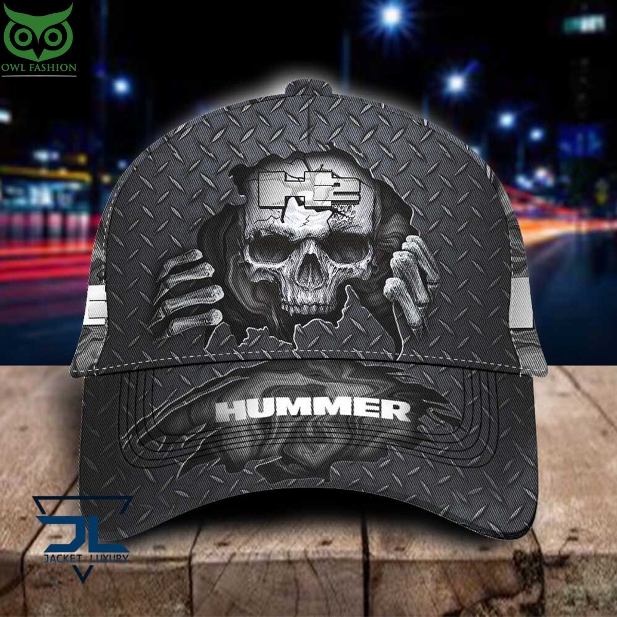 H2 Hummer Car Skull Metal Classic Cap - Adult & Kids T-Shirts, Sweatshirts & Hoodies apparel design preview 1