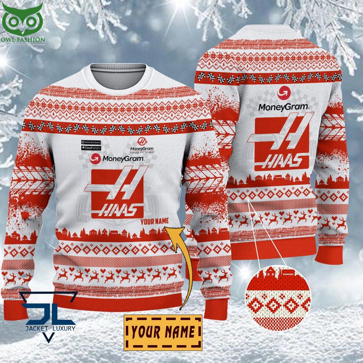 Haas F1 Team Customized Ugly Sweater - Adult & Kids T-Shirts, Sweatshirts & Hoodies apparel design preview 1