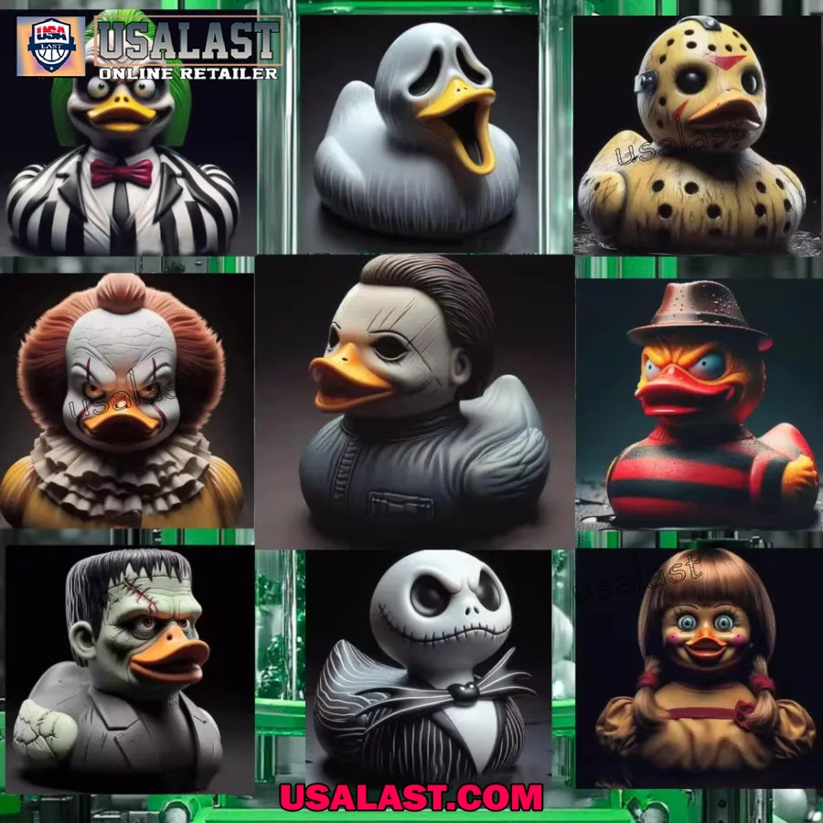 Halloween Horror Characters Rubber Duck Figure - Adult & Kids T-Shirts, Sweatshirts & Hoodies apparel design preview 1