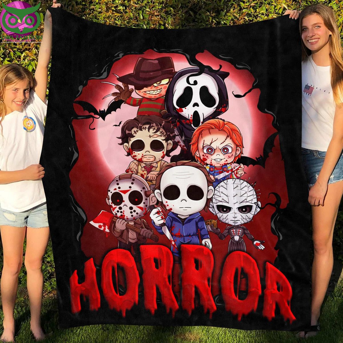 Halloween Horror Movie Characters Blanket - Adult & Kids T-Shirts, Sweatshirts & Hoodies apparel design preview 1